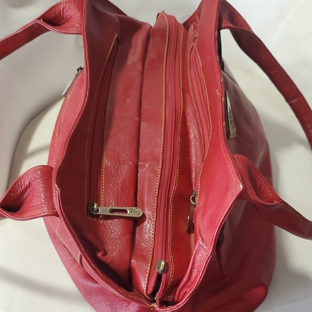 Wenz Luxurious Red Leather Shoulder Bag - Picture 4 of 14